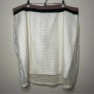 NWT CARMAKOMA White Lace Overlay Skirt
